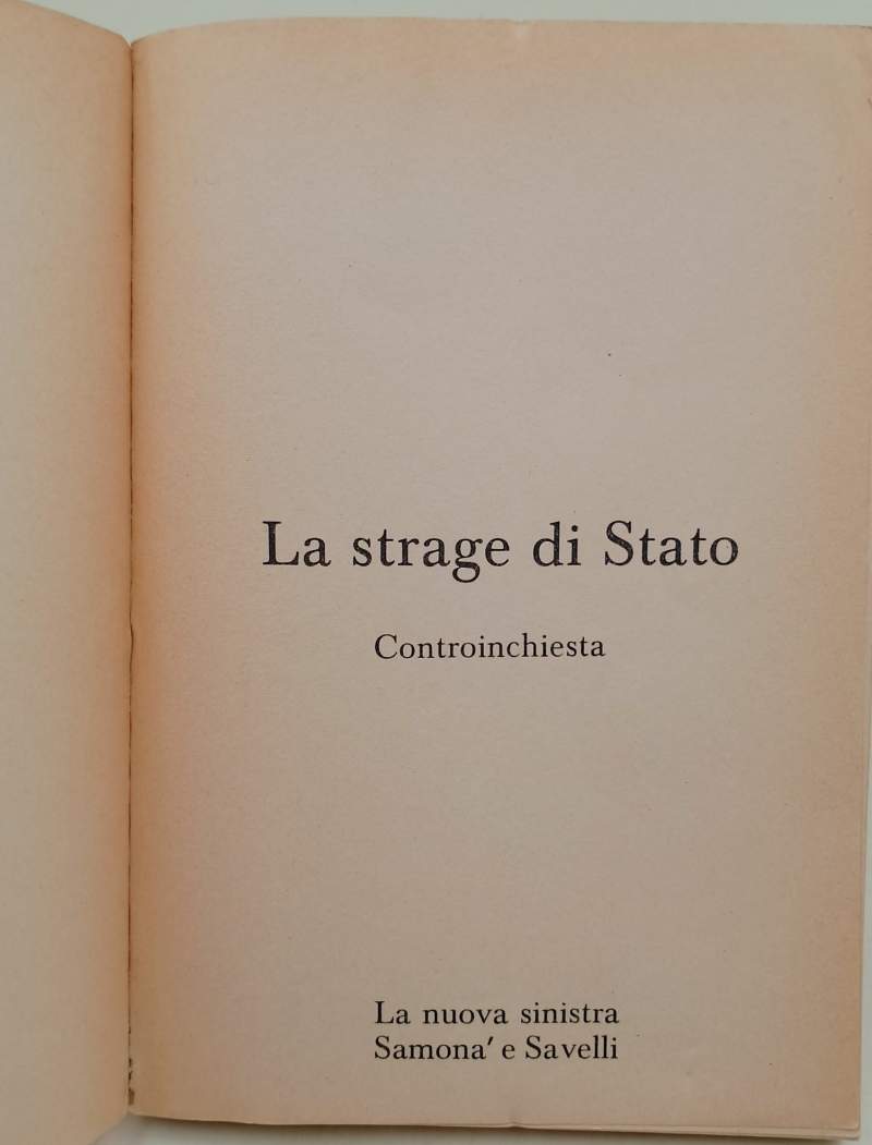 frontespizio libro La strage di Stato